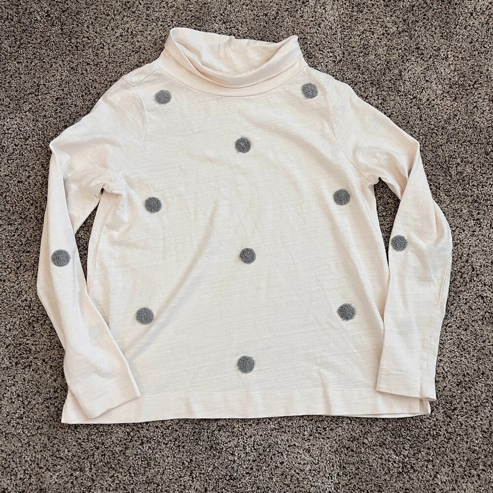 Loft T-Shirt Women's S Textured Turtle Neck Long Sleeve Preppy Tee Shirt Top